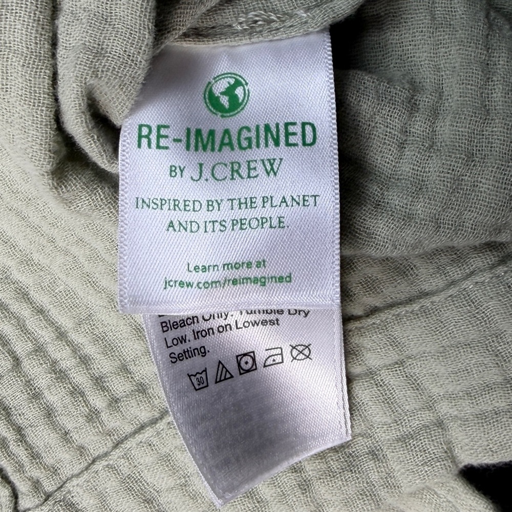 J.Crew Button Up Shirt Women’s 00 | 100% Cotton | Green - Picture 12 of 13